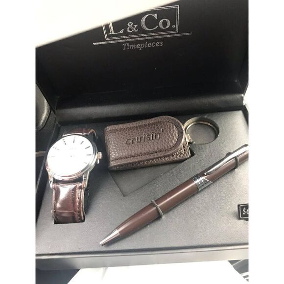 2 L& CO Timepieces Watch With Accesories And Gift Box - Picture 1 of 8